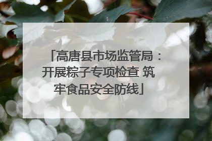 高唐县市场监管局：开展粽子专项检查 筑牢食品安全防线