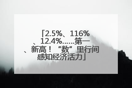 2.5%、116%、12.4%……第一、新高！“数”里行间感知经济活力