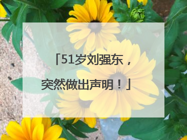 51岁刘强东，突然做出声明！